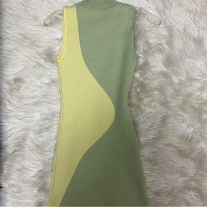 mini green and yellow dress